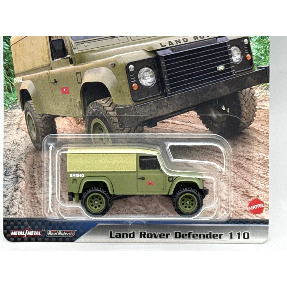 Hot Wheels Premium Fast Land Rover Defender Diecast Car Green Beige Metal Scale